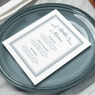 Menu Quadro Grego Azul Empoeirado