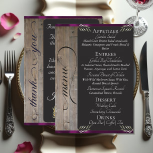 Menu Quadro Negro em Madeira, Monograma & Obrigado - Am