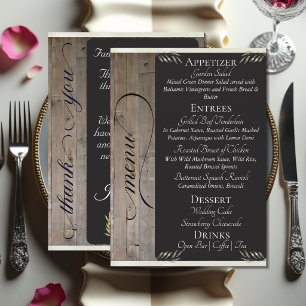 Menu Quadro Negro em Madeira, Monograma & Obrigado - Cr