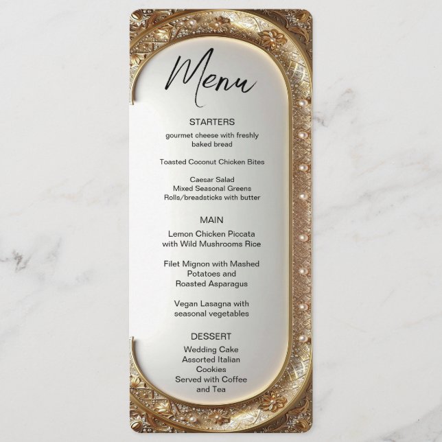 Menu Quadro Ornamentado Dourado (Frente)