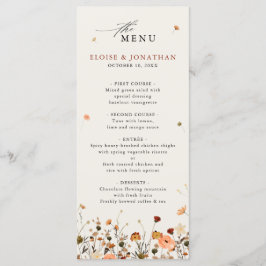 Menu Queda Casamento Floral Boho Chic