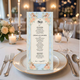 Menu Querubim e Anjo Floral Vitoriano Antigo