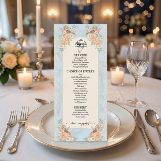 Menu Querubim e Anjo Floral Vitoriano Antigo (Criador carregado)