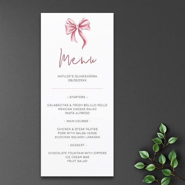 Menu Quinceañera, Arco Rosa Bonito (Criador carregado)