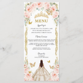 Menu Quinceañera do Vestido Floral de Champanhe Ro