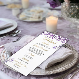 Menu Quinceañera Menú de cena de follaje morado español