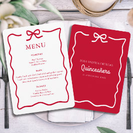 Menu Quinceanera Vermelha Moderna
