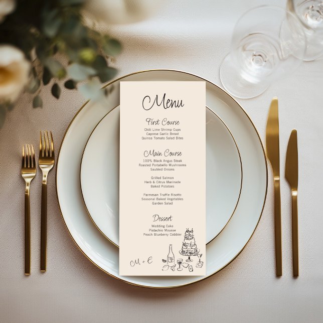 Menu Quirky Handwrite Wedding (Criador carregado)