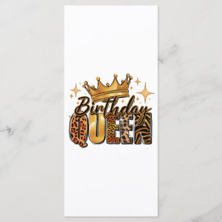 Menu Rainha de Aniversário com Leopardo de Coroa Dourad