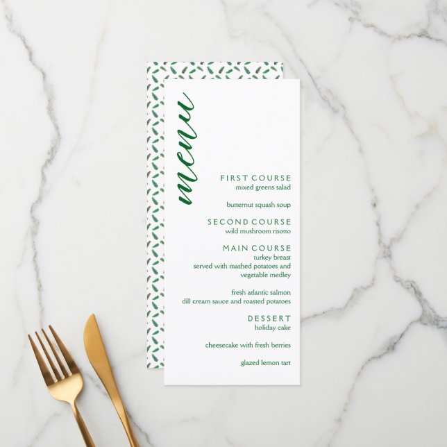 Menu Ramais de Árvores de Pinheiros do Woodland (Frente/Verso In Situ)