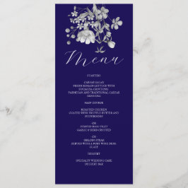 Menu Real Blue Floral Wedding