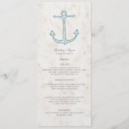 Menu Real Blue Rustic Anchor Wedding