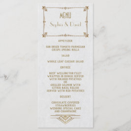 Menu Real Fleur-de-Lis Art Deco White 20s Dourado