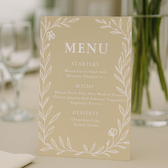Menu Recepção de casamento Botânica Elegante (Criador carregado)