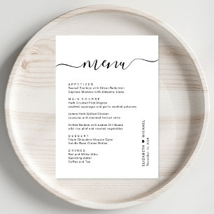 Menu Recepção de Casamento Chic Script
