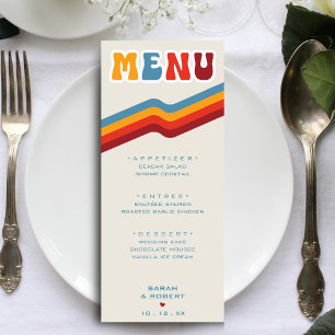 Menu Recepção de casamento com barra retrorreflectora
