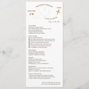 Menu Recepção de Casamento com Tema de Viagem