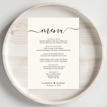 Recepção de casamento de Creme de Script Elegante