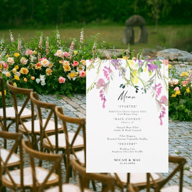 Menu Recepção de casamento de Flores Selvagens (Criador carregado)