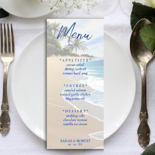 Menu Recepção de casamento de Resort Summer Beach Ocean