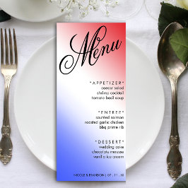 Menu Recepção de casamento de Script Elegante Vermelho