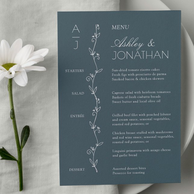 Menu Recepção de casamento Floral Moderna (Criador carregado)