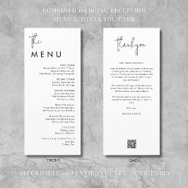Menu Recepção de casamento Minimalista Moderna Obrigado