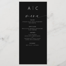 Menu Recepção de casamento Moderna Elegante Minimalista
