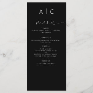 Menu Recepção de casamento Moderna Elegante Minimalista