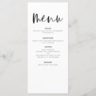 Menu Recepção de casamento Moderna Elegante Minimalista