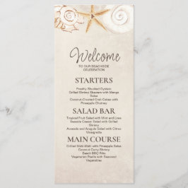 Menu Recepção de Casamento na Praia com Conchas e Areia
