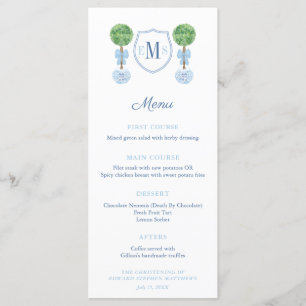 Menu Recepção de Festa de Batismo de Menino Tópico I