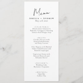 Menu Recepção de Jantar de Casamento Minimalista Elegan