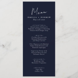 Menu Recepção de Jantar de Casamento Minimalista Elegan