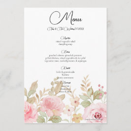 Menu Recepção Personalizada de Casamento Floral Elegant