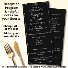 Menu Reception Program -Black White Infinity Scroll,