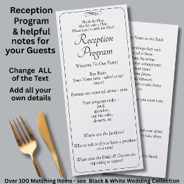 Menu Reception Program -Black White Infinity Scroll,