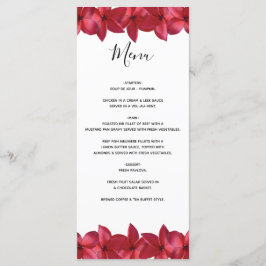 Menu Red Plumeria Frangipani Wedding