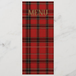 Menu Red Scottish Tartan Wedding