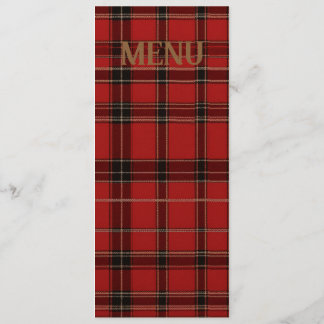 Menu Red Scottish Tartan Wedding