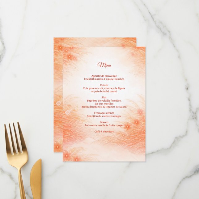 Menu Red Seigaiha – Japanese Wedding Collection (Frente/Verso In Situ)