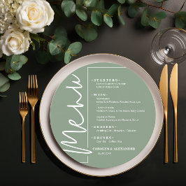 Menu Redondo Chic Verde Sage