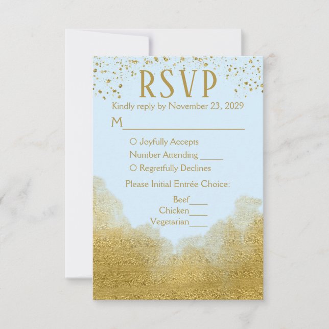 Menu Refeição de Resposta de Casamento RSVP de Con (Frente)