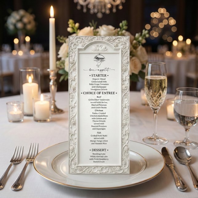 Menu Relevo Falso Marfim Floral Talhado Barroco (Criador carregado)