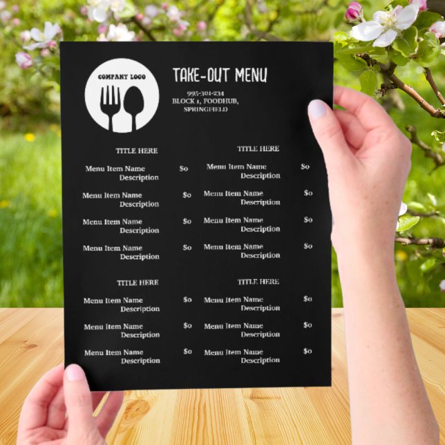 Menu Remover Restaurante Preto e Branco com Código (Criador carregado)