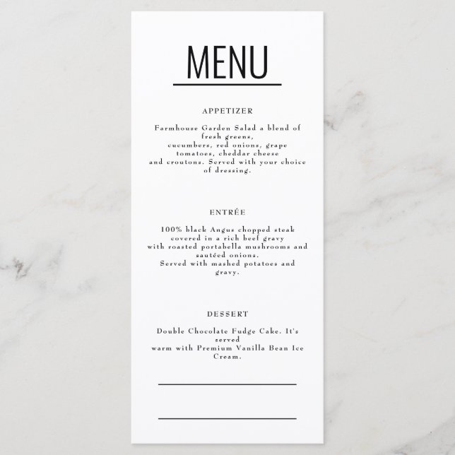 Menu Restaurant Cafe Lounge (Frente)
