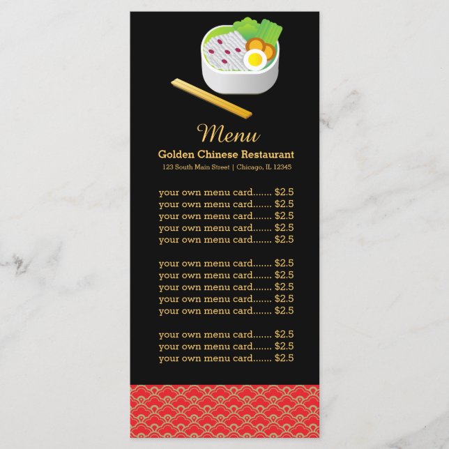 Menu restaurante chinês (Frente)