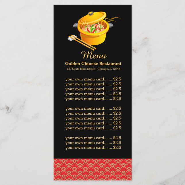 Menu restaurante chinês (Frente)