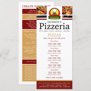 Menu Restaurante de Pizza, Pizzaria Slimline