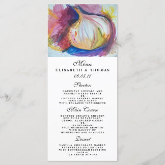 Menu Retrato de alho - pintura artística em colagem